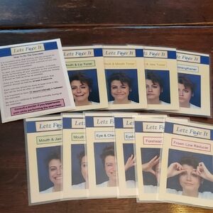 Letz Face It Facial Exercise Cards - Set of 10 Laminated Cards